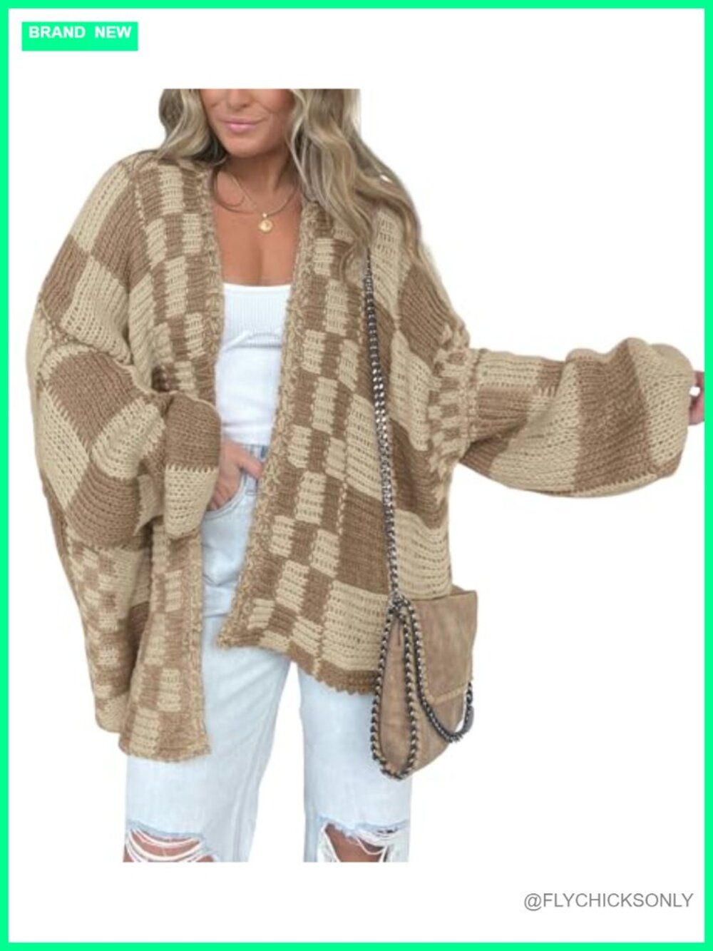 Open Front Ribbed Knit Cardigan for Women Loose Fit V-Neck Long Sleeve Sweater